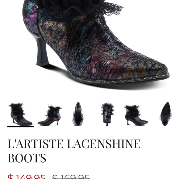 Spring Step Black Heeled Boots size 42 EU 10.5 11 US l’artiste lacenshine - Picture 9 of 9